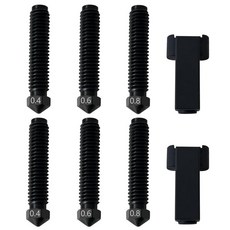 HzdaDeve OrangeStorm Giga용 0.4MM 0.6MM 0.8MM 경화 노즐 6개 2PK 실리콘 커버 스테인리스 스틸 노즐 고온 포인트 마모 방지 노즐 고유량, 6PK Hardened Nozzle for Orange