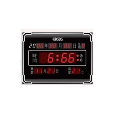 EDSDS LED電子萬年曆 插電式多功能數碼時鐘, 黑