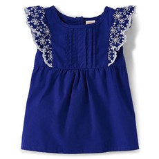 Gymboree 여아 및 유아용 플러터 슬리브 아일렛 탱크탑 네이비 네로우 12-18개월 139889