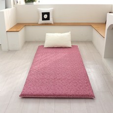 인터카마 더블멀티싱글 가로90cm 1인 양면 두꺼운 바닥요 3단접이식 까는이불, 도트 핑크