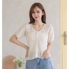 코바늘 미엘 반팔 가디건 패키지, M~L, 인디 핑크, 1개