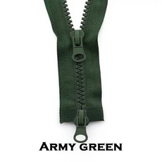 5# 60/70/80/90/100/120/150 cm 금속 지퍼 플래티넘 오픈 엔드 자동 잠금 봉제 의류, 01 5 #, 01 80cm, 03 Army Green