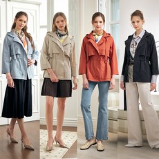 [에꼴드파리] 26SS 후드 숏 트렌치+스카프 세트