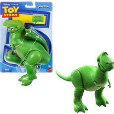 Mattel 디즈니와 픽사 토이 스토리 렉스 액션 피규어 18.4cm(7.25인치) 높이 티라노사우루스 공룡 포즈를 취할 수 있는 관절 8개 플레이스케일 디테일 디자인, Mattel 디즈니와 픽사 토이 스토리 렉스 액션 피규