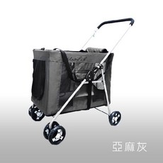 【寵星球】可上三鐵 開放式寵物推車 寵物推車 狗狗推車 狗推車 大狗推車 中型犬推車 分離式推車 兩用推車 狗外出車, 1個, 【寵物推車】亞麻灰