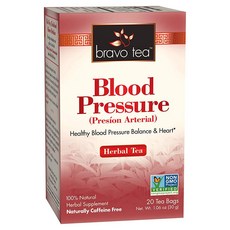 Bravo Tea Blood Pressure 허브 티 카페인 프리 티백 20개 6개입, 1.5g