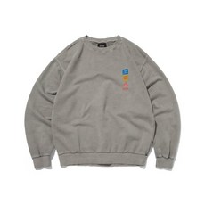 스웨이드 SAFETY CREWNECK [피그먼트 그레이]