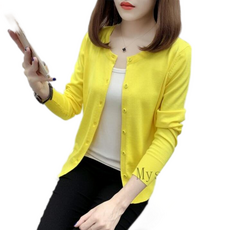 [Myshe]봄가을 긴팔 미니 니트 카디건 얇은 여성 스웨터 Nine528FEI528KS01