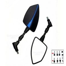 오토바이 백미러 알루미늄 뷰 사이드 미러, 1개, 2. Blue nologo