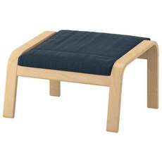 이케아 풋스툴 발받침 68x54x39 포엥 - 자작나무무늬 프레임, 힐라레드 다크블루