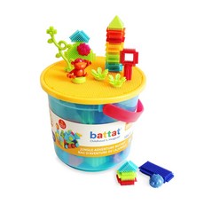 battat 叢林探險積木桶，126件組，激發無限創意, 隨機, 1套
