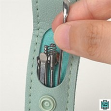 귀이개세트 6P 스프링 귀지청소기 귀지제거기 귀청소 스텐, 그린