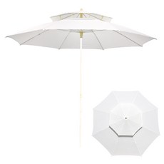 연필트리 킹특대형 휴대용 이층 일자형 낚시 캠핑 파라솔, 화이트