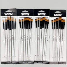 24/6pcs 아티스트 페인트 브러쉬 세트 나일론 팁 오일 수채화 페인팅 바디 페이스 락 아트에 대한, 24pcs white 4styles