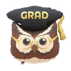 파티짱 졸업 풍선 모음 연말 신년 축하 파티 호일 은박 풍선, 학사모 쓴 부엉이, 1개