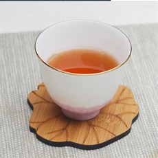 롱스팜 고급 우드 티 코스터 1P 연잎, 나뭇잎