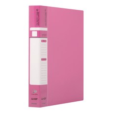 프로비즈 3공 O링 클리어파일 바인더화일 60매, 1개, 핑크