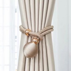 커튼 스트랩 가볍고 사치스러운 조절 거즈 스트랩 심플 커튼 버클 스트랩 큐티한 여밈 스트랩, 베이지유광택, 3대 6세트, 1개