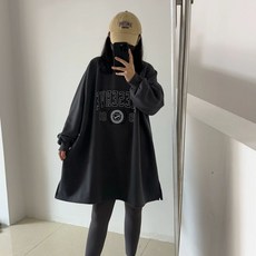 여성 긴팔티셔츠 이너 봄 빅사이즈 오버핏 라운드 레이어드 박스티