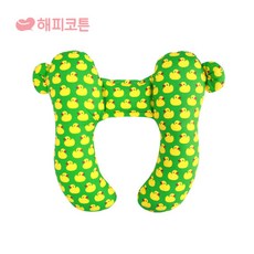 해피코튼 안전목쿠션 (M), 아기오리 그린