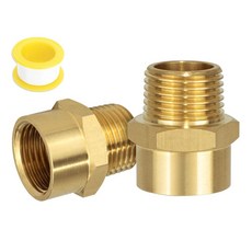 G 1/2 (BSP) 암나사 - US 1/2 NPT 수 스레드 황동 파이프 피팅 어댑터 G to NPT 어댑터 1.3cm(1/2인치) 컨버터 커넥터(2팩)