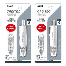 오발 수정테이프 리필 무료 증정 세트, 2개, 화이트(OVAL+Refll FREE)