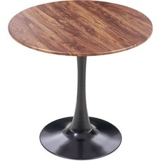 VECELO 원형 테이블 식탁 지름 27.6 x 높이 28.7 인치 (70 cm) (73 카페 쉬운 조립 흰색, M-直径70×高さ73cm, Braun