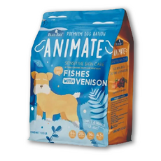 倍力 Blue Bay ANIMATE 無穀狗飼料 海魚鹿肉 煥膚亮毛, 1.5kg, 1個, 綜合魚 (鮭魚、鱈魚、鯖魚)、去骨雞肉、脫水鹿肉