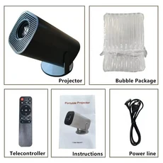 4K 1080P 비디오 P30 미니 스마트 안드 WiFi 6 기술 1280x720P 네이티브 해상도 휴대용 홈 엔터테인먼트, 02 EU 플러그, 06 wireless-Bla-NObox