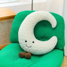 ins風 太陽抱枕 少女毛絨玩具 靠枕 沙發擺件 禮品, 月亮