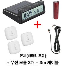 차량용 디지털 전자시계 대시보드, + 3 무선 모듈 + 3m 온도 측정 케이블, 1개