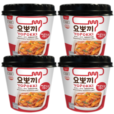 요뽀끼 매콤달콤 떡볶이 컵, 140g, 4개