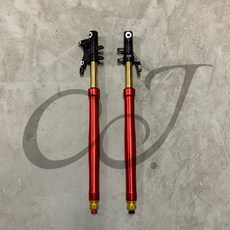 CJ Ebike 41mm M3 M5 680 720 倒置 加粗 電動自行車 前避震器 前減震 UPS shock, 1個, 短的 680mm 紅 Red