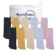 엑스비지 심플 여성 발가락 양말 5종세트