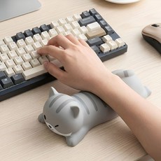 에센셜00 키보드 마우스 말랑말랑 손목 받침대 손목 보호대, 1개, 고양이