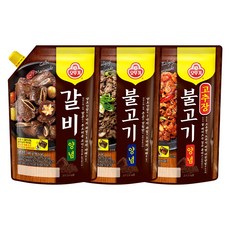 오뚜기 고기양념(스카우트팩) 3종 세트(고추장불고기양념 500g+불고기양념 480g+갈비양념 480g), 1.46kg, 1세트