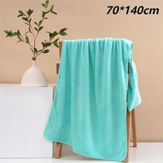 成人珊瑚絨浴巾 70*140cm 情侶款 兩條裝 吸水柔軟, 1個, 果綠色一條浴巾, 果綠色