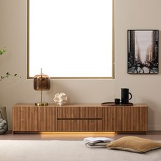 사월의가구 템바 LED 수납장 1200 1500 1780 다용도 틈새 와이드 루미너스 수납장 거실장, 월넛