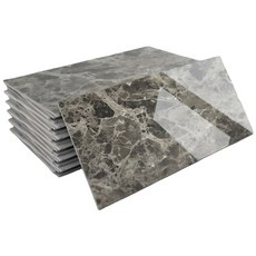 제이에스맘 붙이는 방수 타일 대리석 벽지 접착식 데코 폼블럭 포인트 시트지 300x600mm, 프리미엄브라운마블, 7개입