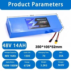 48V 13S4P 10Ah 전동 스쿠터 배터리 쿠구 M4/M4Pro/MaxSpeed 시리즈 내장 BMS, 02 48V-14Ah