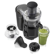 Hamilton Beach Juice & Blend 2-in-1 착즙기 기계 및 591.5ml(20온스) 블렌더 큰 입구 대형 7.6cm(3인치) 피드 슈트 전체 과일 채소, Hamilton Beach Juice & Blend 2