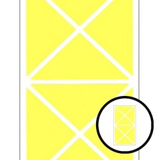 칼라모양스티커 큰세모(65X30) 7매입 노랑색 326-1Y dda+82314hI