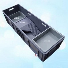 거북이 플라스틱 수조 대형 육지거북 어항반수생 사육장, 회색 측면 80x40x28cm