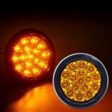 C-009 24V 교체용 원형 LED테일램프 옐로우LED, 1개