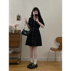 여성 빅사이즈 롱셔츠 반팔 데님 원피스