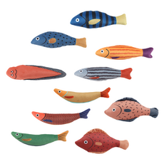 貓咪玩具 貓薄荷魚玩具 逗趣造型 柔軟舒適 多款可選, 隨機, 5個