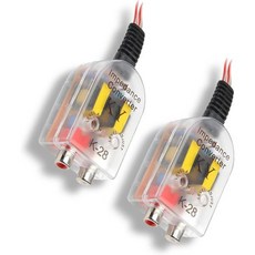 팩 2 차량 서브우퍼 수정 고음 저음 주파수 오디오 컨버터 CD 플레이어 배선 출력 스피커 RCA 라인 제어 신호 어댑터 차량용 범용 투명 USA, 팩 2 차량 서브우퍼 수정 고음 저음 주파수 오디오 컨