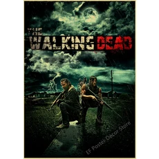 워킹 데드 포스터 Rick Grimes/Daryl Dixon 인쇄 공포 TV 쇼 빈티지 홈 룸 아트 벽 장식 복고풍 그림, 02 A4, 01 46