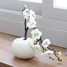 봄조화 매화화분세트, 1개, 22화이트