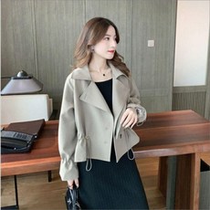 숏 아우터 봄아우터 스트링 트위드자켓 숏자켓 봄 트렌치자켓 자켓 여성 봄자켓 2색 가을 크롭기장